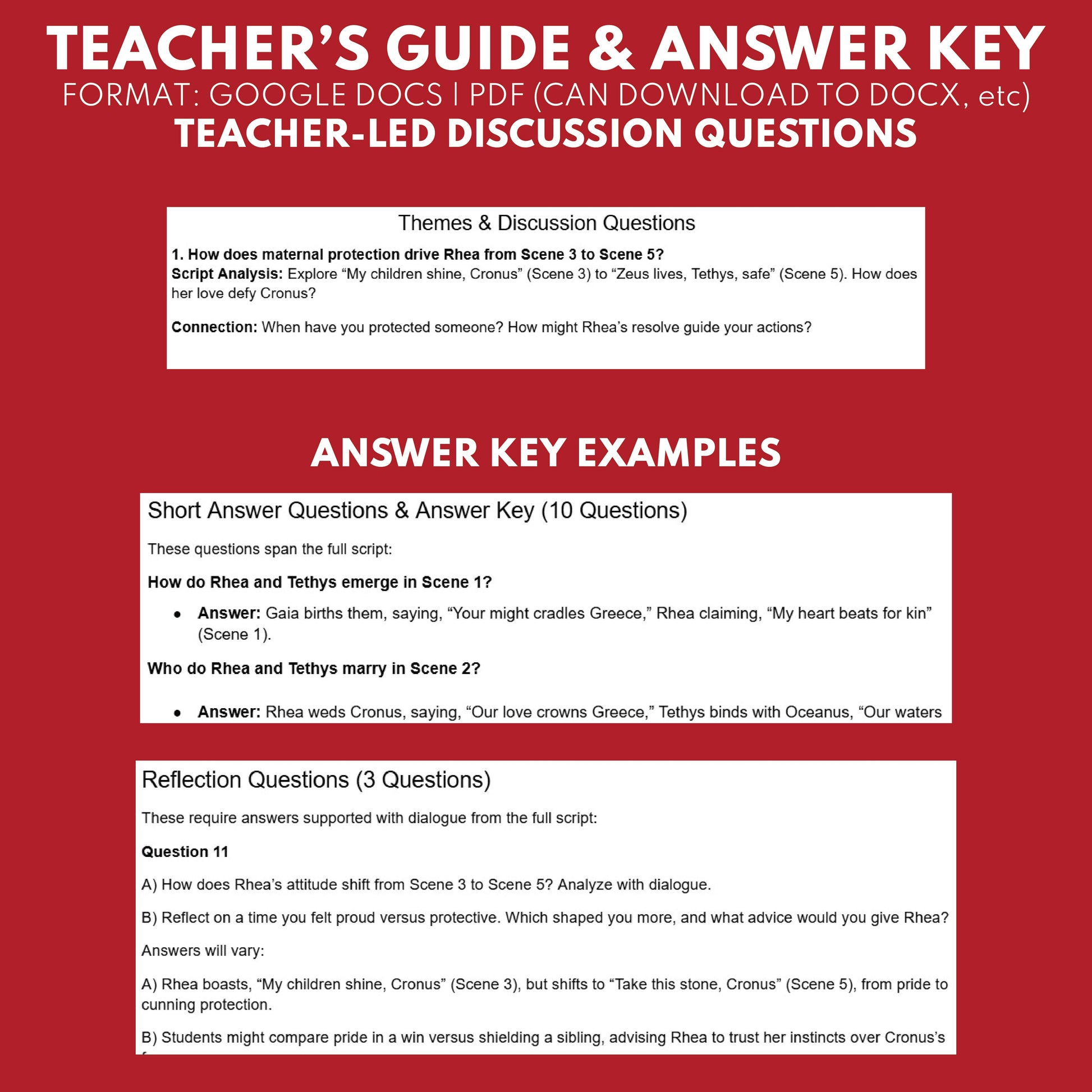 Rhea & Tethys Reader's Theater Script | Titan Gods | Greek Mythology - ["Grades 6-8","Grades 9-12","Greek Mythology","Greek Mythology for Google Classroom","Titan Gods"]