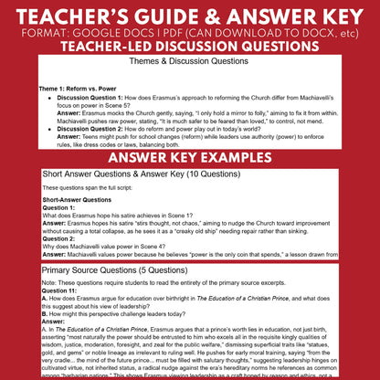 Erasmus and Machiavelli Readers Theater Script | Historical Renaissance Series - ["Grades 6-8","Grades 9-12","Historical Figures","Primary Source Incl."]