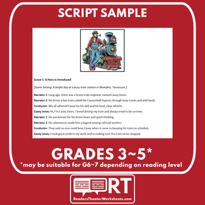 Casey Jones Readers Theater Script | American Tall Tales - ["American Tall Tale","Grades 3-5"]