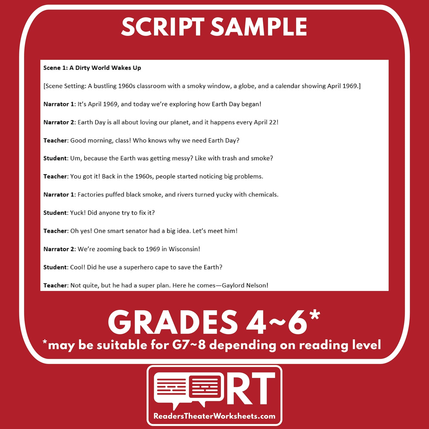 Earth Day Readers Theater Script | Holiday Origins Series - ["100% FREE","Grades 3-5","Grades 6-8","Holiday Origins Series"]