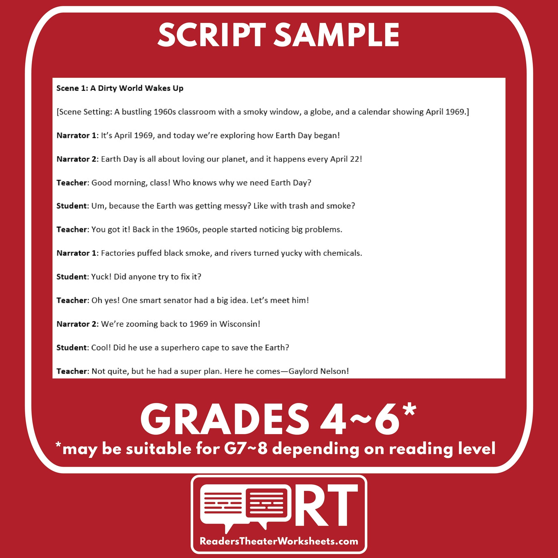 Earth Day Readers Theater Script | Holiday Origins Series - ["100% FREE","Grades 3-5","Grades 6-8","Holiday Origins Series"]