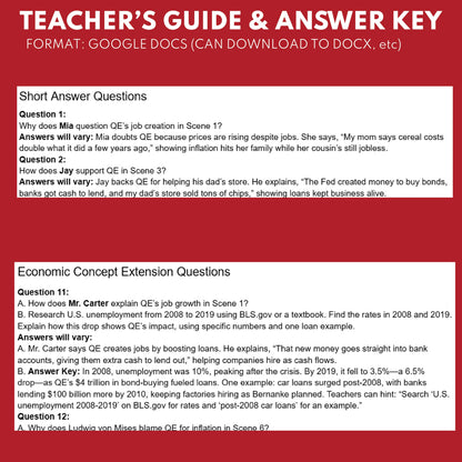Quantitative Easing & Tightening Reader's Theater Script | ECON 101.5 Series - ["Econ 101.5","Economics","Grades 9-12"]
