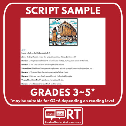 Noah's Ark Biblical Reader's Theater Script - ["Biblical Figure","Grades 3-5"]