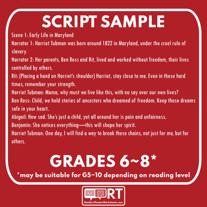 Harriet Tubman | Civil Rights Leader | Readers Theater Script - ["Civil Rights","Grades 6-8","Historical Figures","Primary Source Incl."]