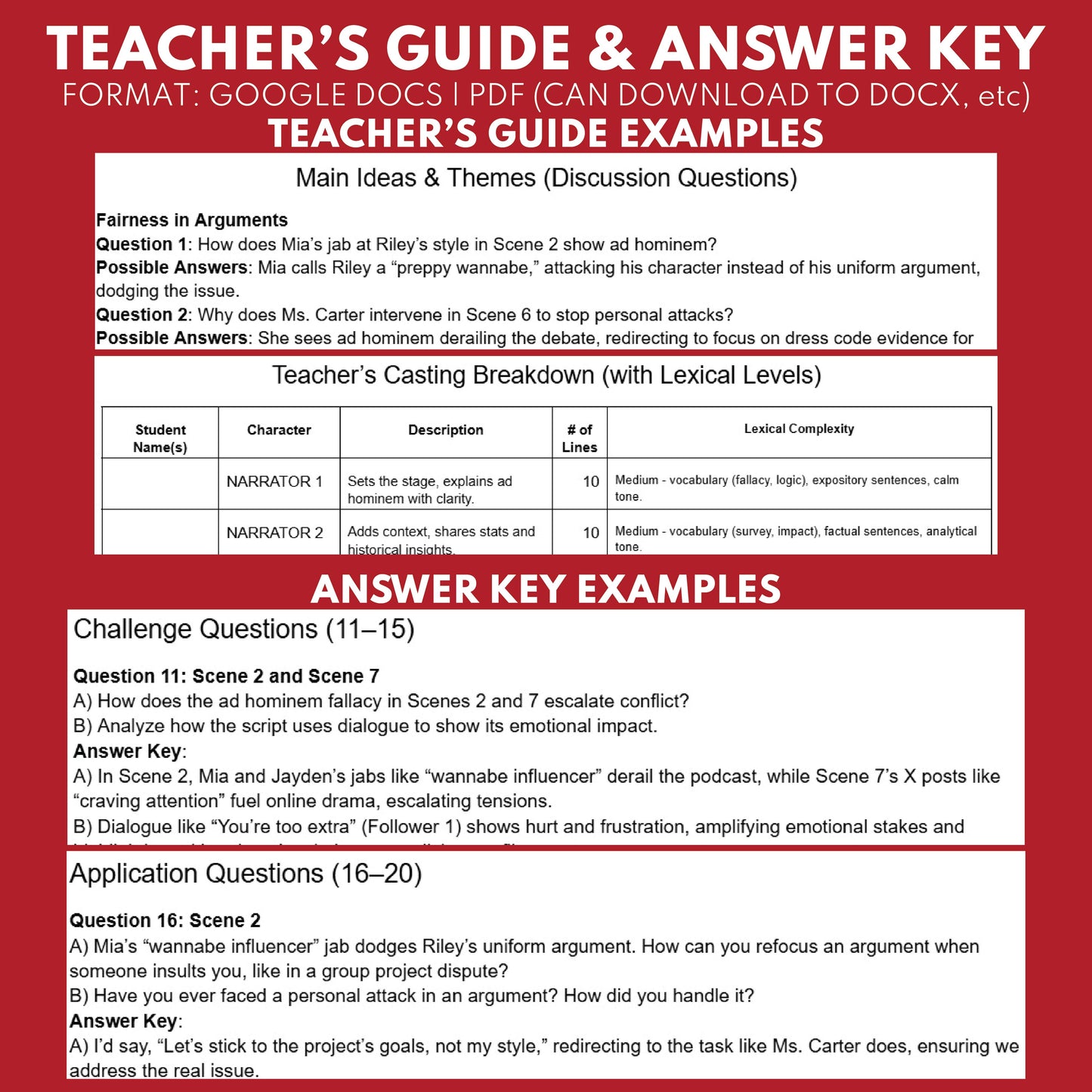 Ad Hominen Readers Theater Script for Grades 8–12 Logical Fallacy Series - ["Grades 6-8","Grades 9-12","Logical Fallacy"]