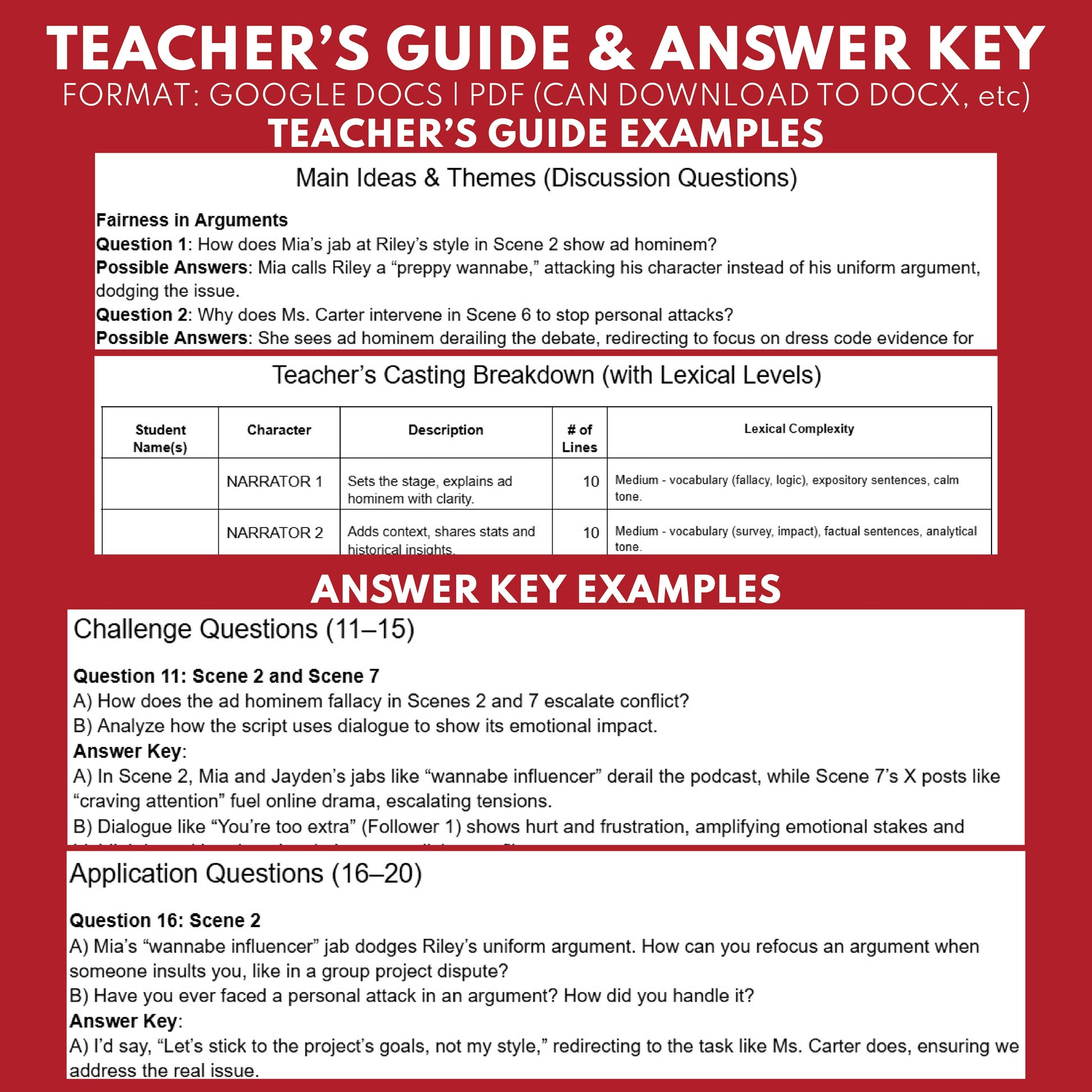 Ad Hominen Readers Theater Script for Grades 8–12 Logical Fallacy Series - ["Grades 6-8","Grades 9-12","Logical Fallacy"]