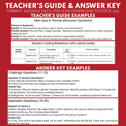 Ad Hominen Readers Theater Script for Grades 8–12 Logical Fallacy Series - ["Grades 6-8","Grades 9-12","Logical Fallacy"]
