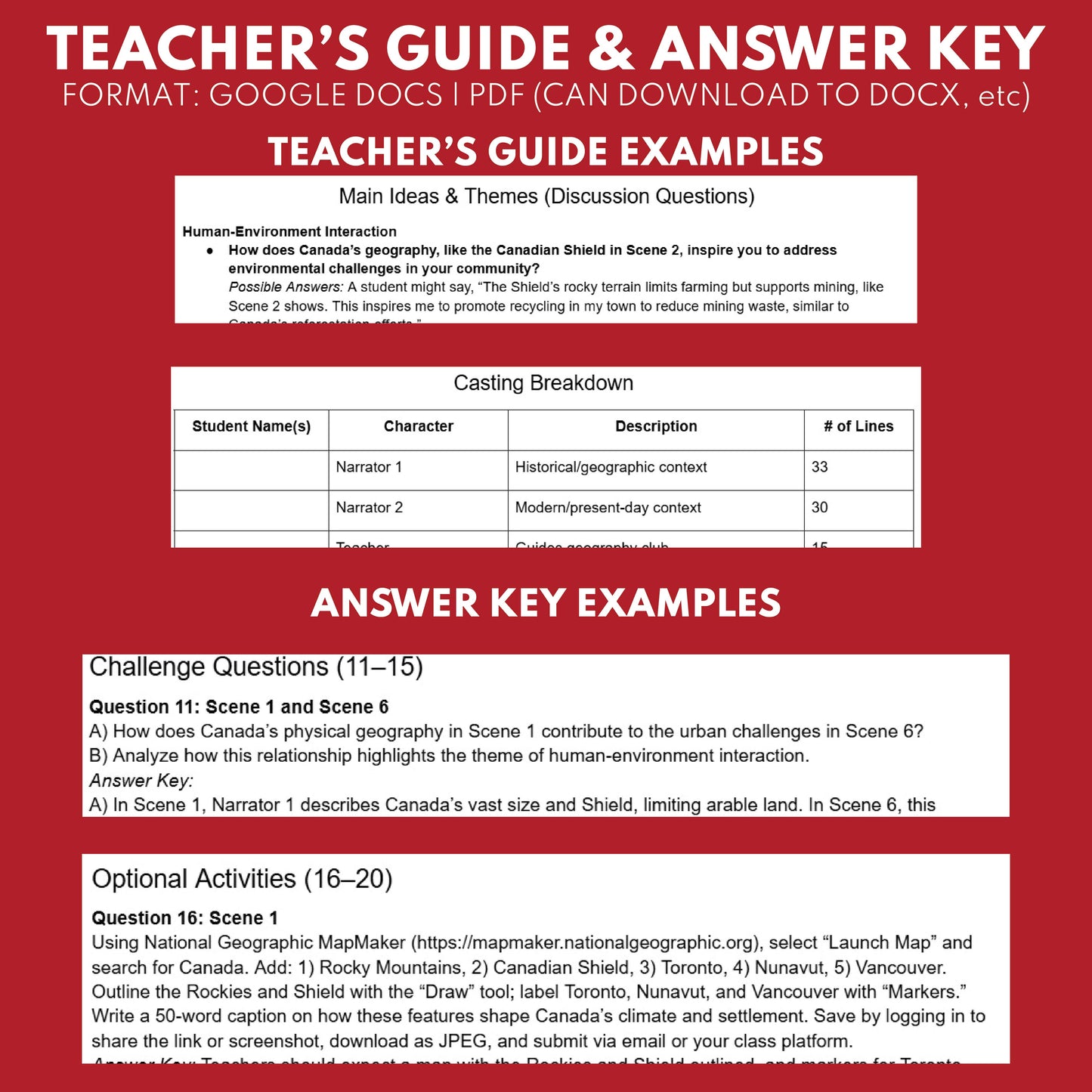 Canada Readers Theater Script | Geography & Social Studies Class - ["Geography","Grades 6-8","Grades 9-12","Self-Graded Quiz"]