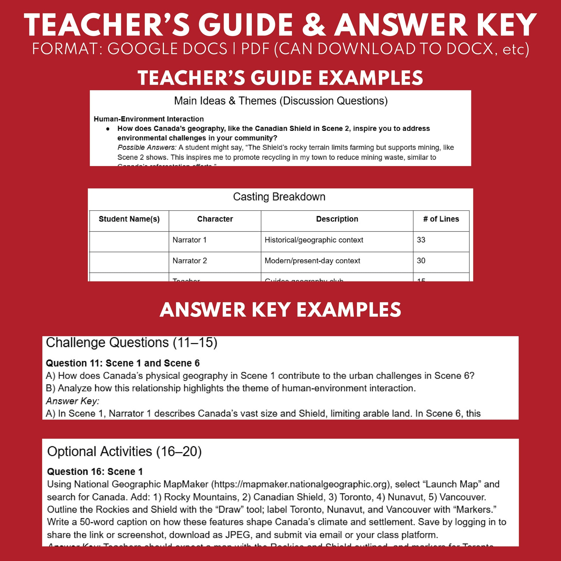 Canada Readers Theater Script | Geography & Social Studies Class - ["Geography","Grades 6-8","Grades 9-12","Self-Graded Quiz"]