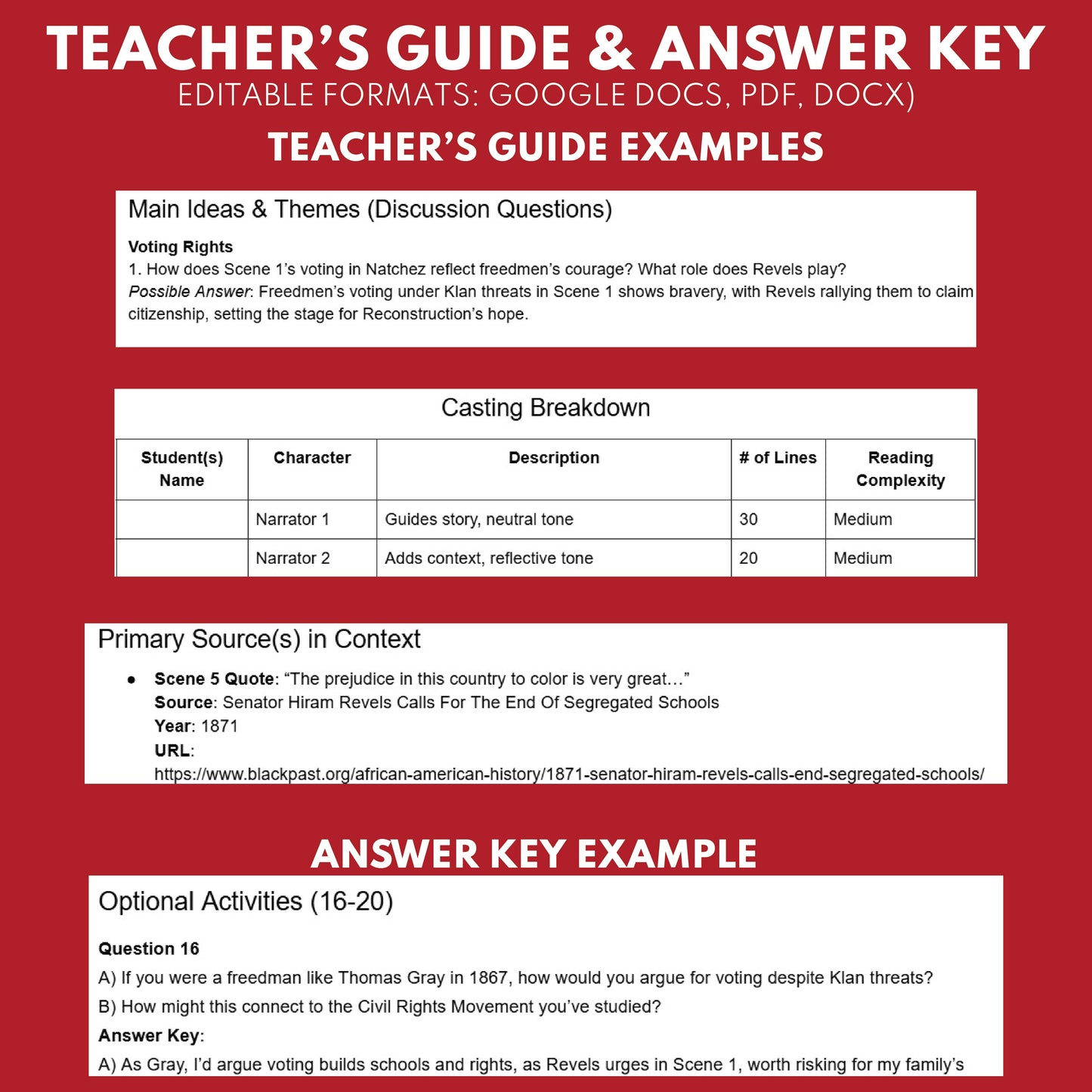 Black Political Participation | Reconstruction Era History Readers Theater Grades 6-8 - ["Grades 6-8","U.S. History \u2013 Reconstruction Era"]