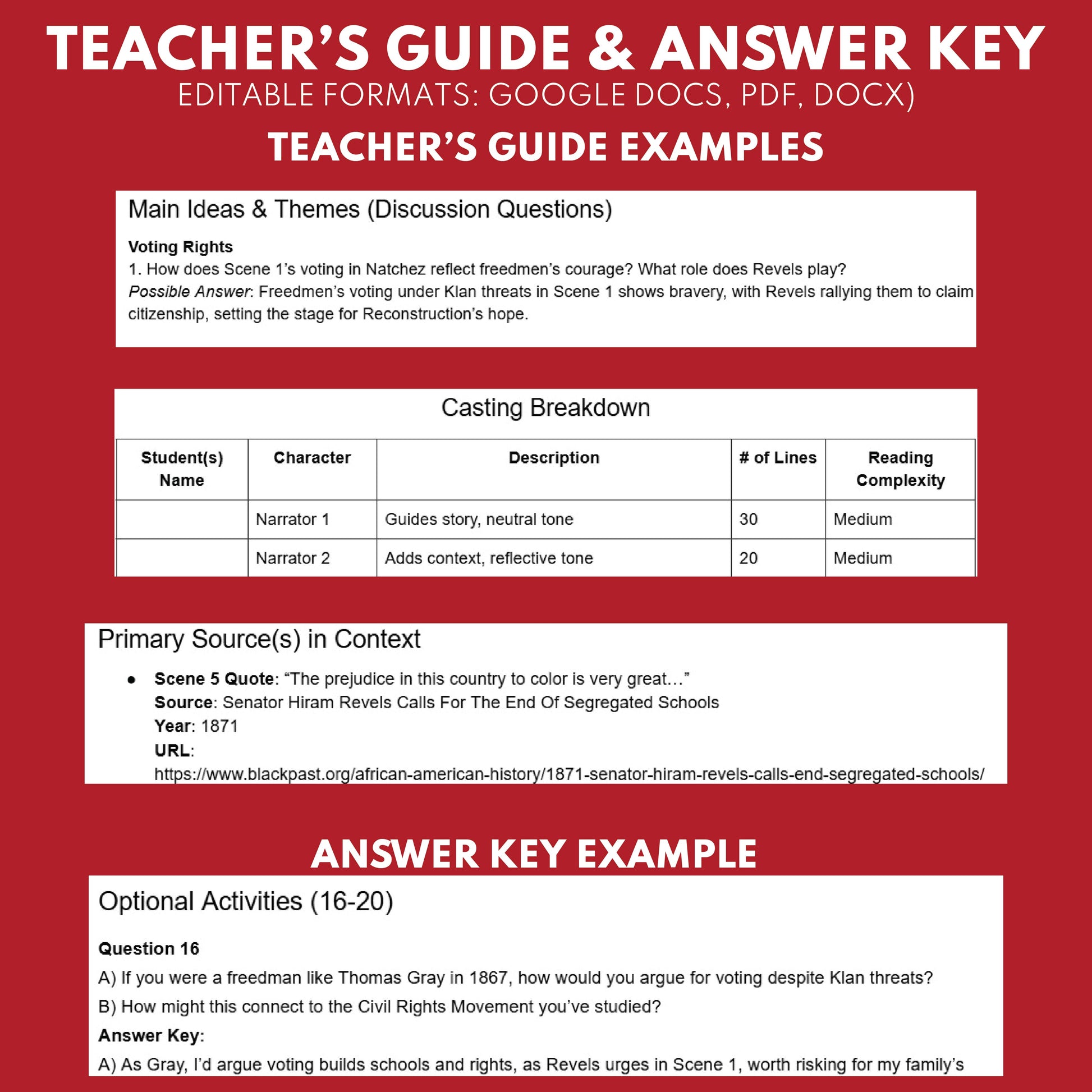 Black Political Participation | Reconstruction Era History Readers Theater Grades 6-8 - ["Grades 6-8","U.S. History \u2013 Reconstruction Era"]
