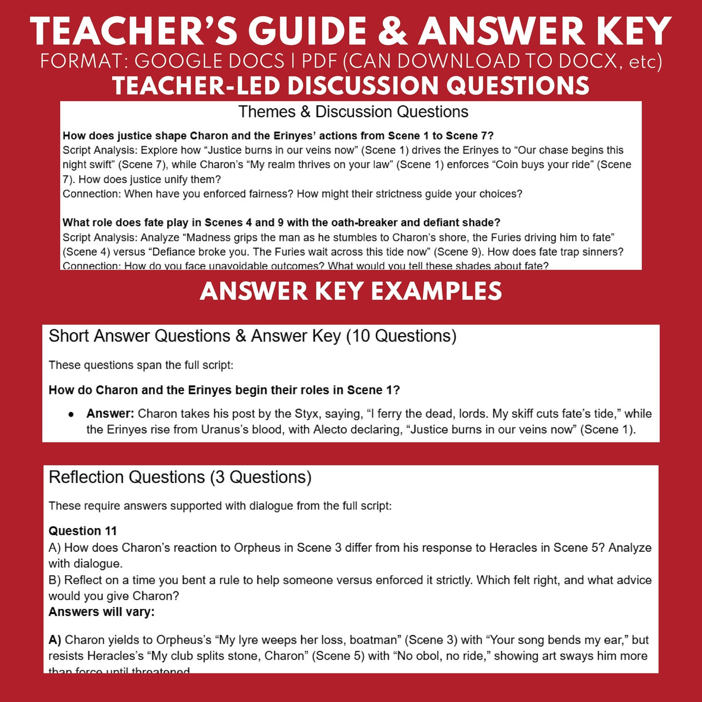 Charon & The Erinyes Reader's Theater Script | Chthonic Gods | Greek Mythology - ["Chthonic Gods","Grades 6-8","Grades 9-12","Greek Mythology","Greek Mythology for Google Classroom"]