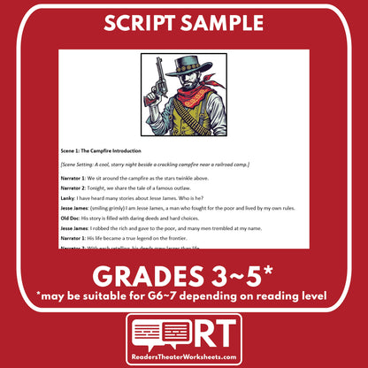 Jesse James Readers Theater Script | American Tall Tales - ["American Tall Tale","Grades 3-5"]