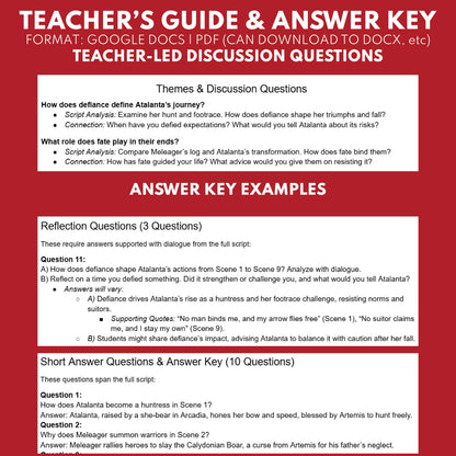 Atalanta & Meleager Reader's Theater Script | Greek Mythology Mortals - ["Grades 6-8","Grades 9-12","Greek Mortals","Greek Mythology","Greek Mythology for Google Classroom"]