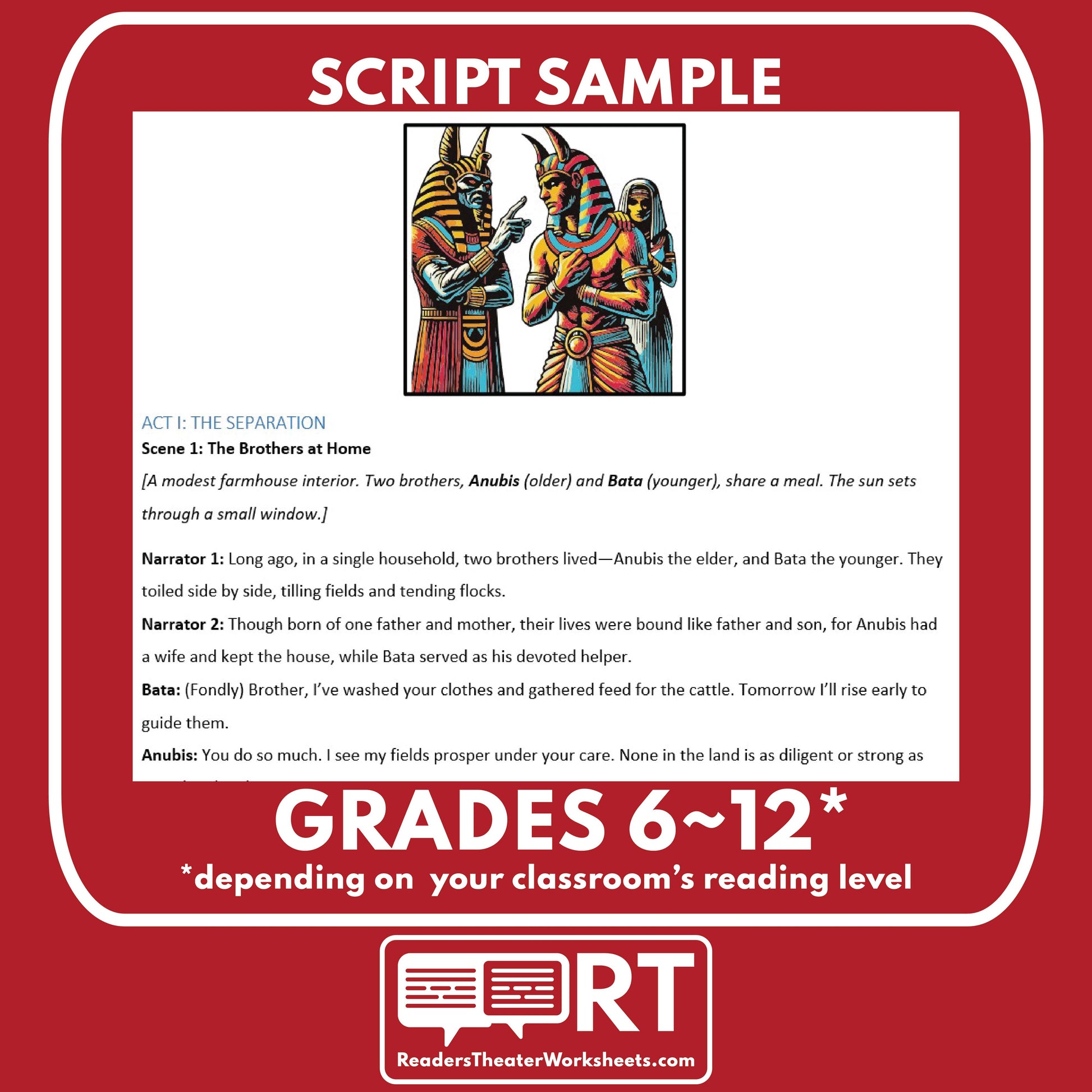 The Tale of Two Brothers (Anubis & Bata) | Reader’s Theater Script | E ...