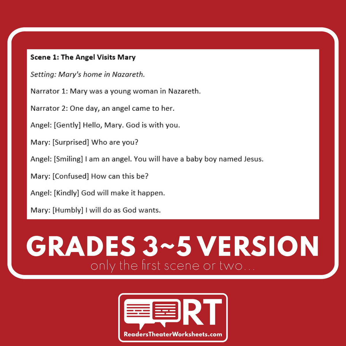 Free Differentiated Birth of Jesus Readers Theater Script for Grades 3 ...