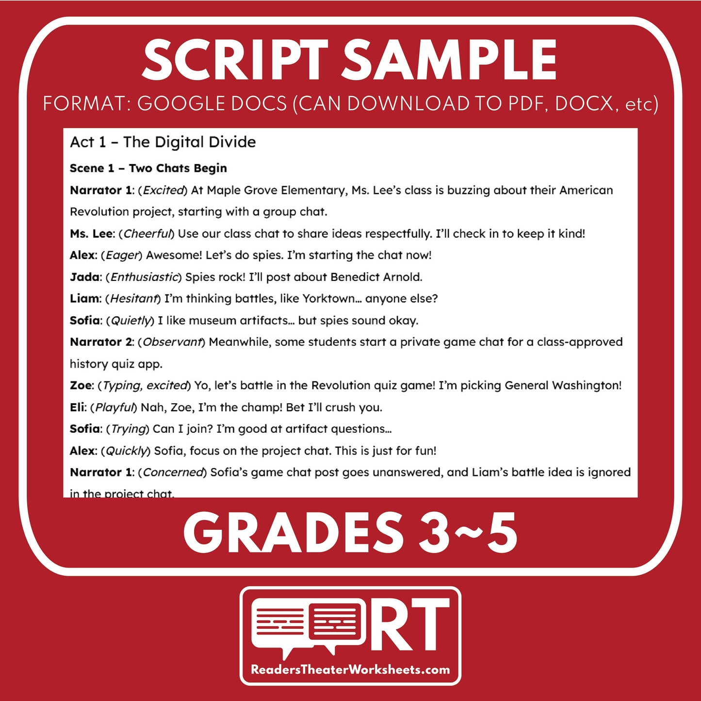 Online Netiquette Readers Theater Script for Grades 3-5 | CASEL - ["Grades 3-5","Social Emotional Learning"]