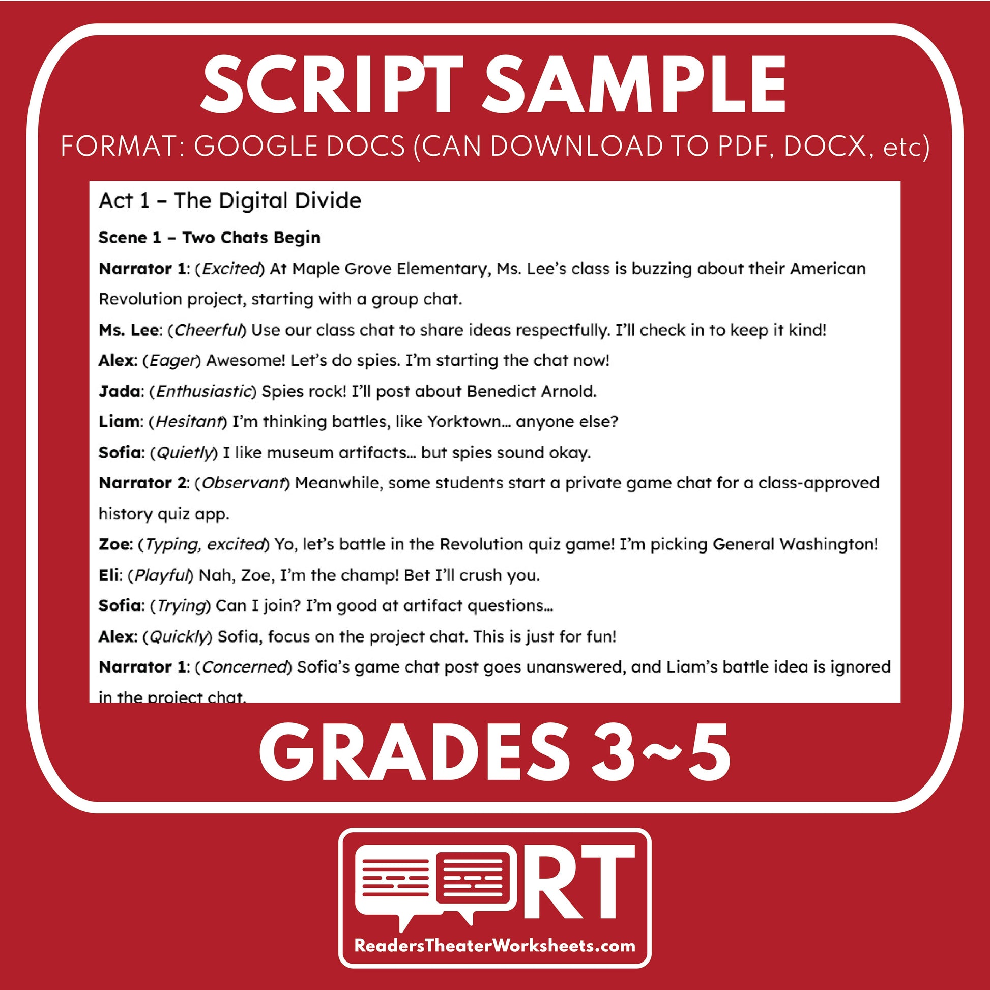 Online Netiquette Readers Theater Script for Grades 3-5 | CASEL - ["Grades 3-5","Social Emotional Learning"]
