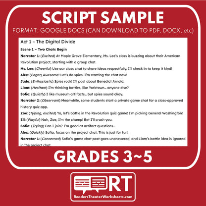 Online Netiquette Readers Theater Script for Grades 3-5 | CASEL - ["Grades 3-5","Social Emotional Learning"]