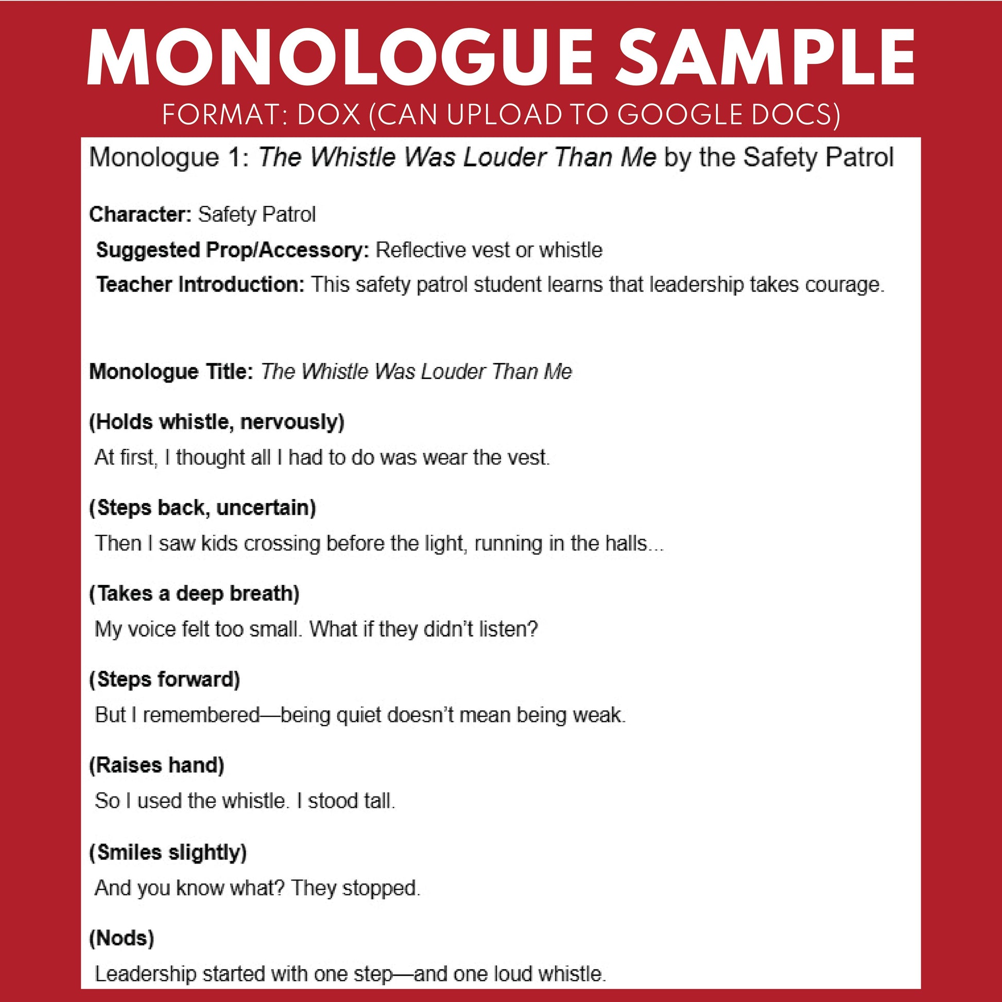 10 Short Leaders in Training Monologue Scripts for Grades 3 to 5 - ["Grades 3-5","Monologue"]