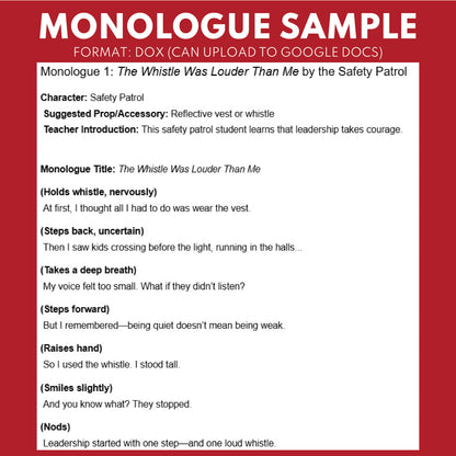 10 Short Leaders in Training Monologue Scripts for Grades 3 to 5 - ["Grades 3-5","Monologue"]