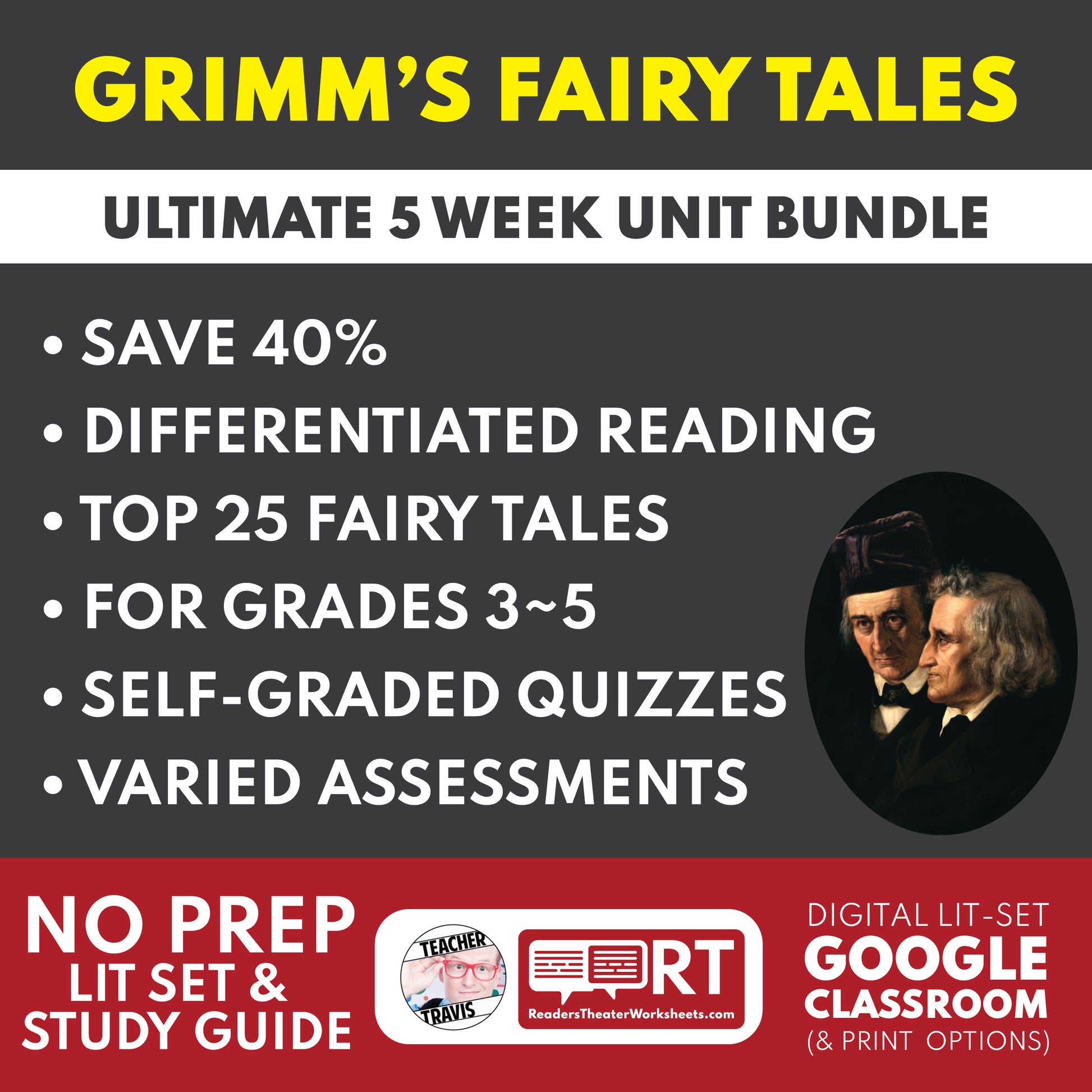The Best Brothers Grimm Fairy Tales Unit Bundle | 5 Week Unit for Grades 3 to 5