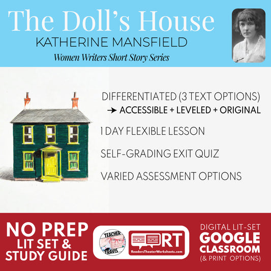 The Doll’s House Differentiated Study Guide & Analysis Questions | No Prep | Katherine Mansfield cover image