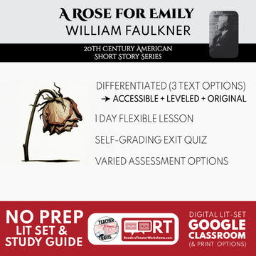 A Rose for Emily Differentiated Short Story Analysis for ELA Students | William Faulkner
