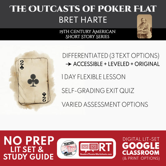The Outcasts of Poker Flat Differentiated Study Guide | Bret Harte | CCSS Aligned