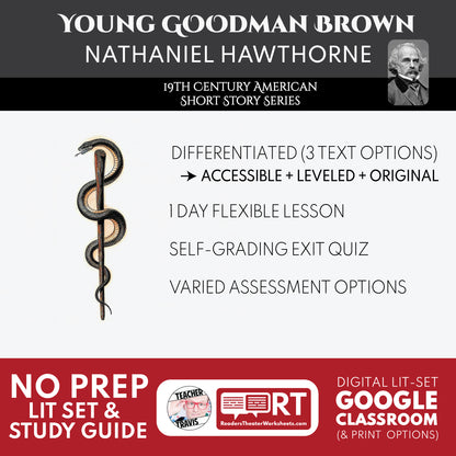 Young Goodman Brown Differentiated Study Guide | Nathaniel Hawthorne | CCSS Aligned