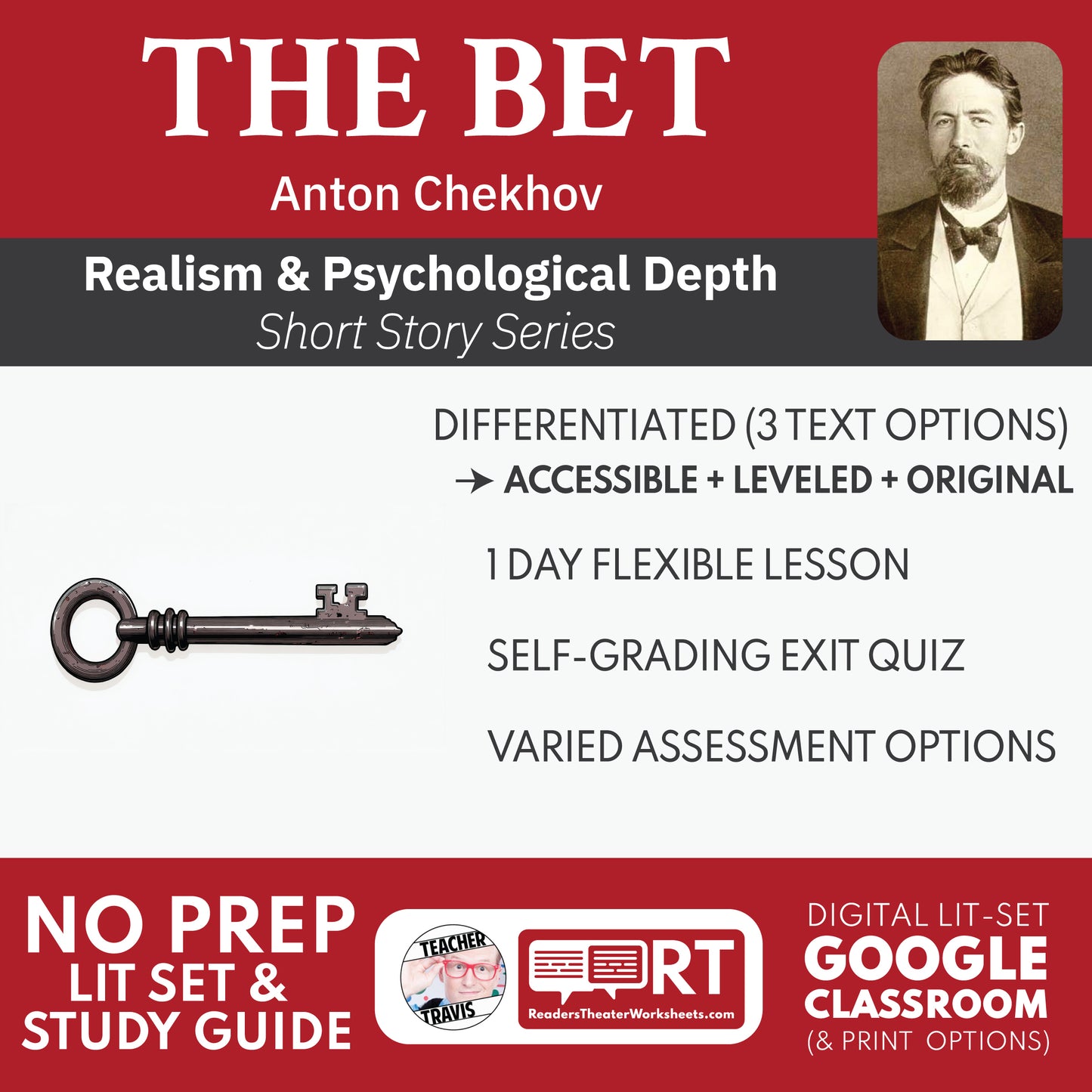 The Bet Differentiated Short Story Study Guide & Analysis | Anton Chekhov cover image