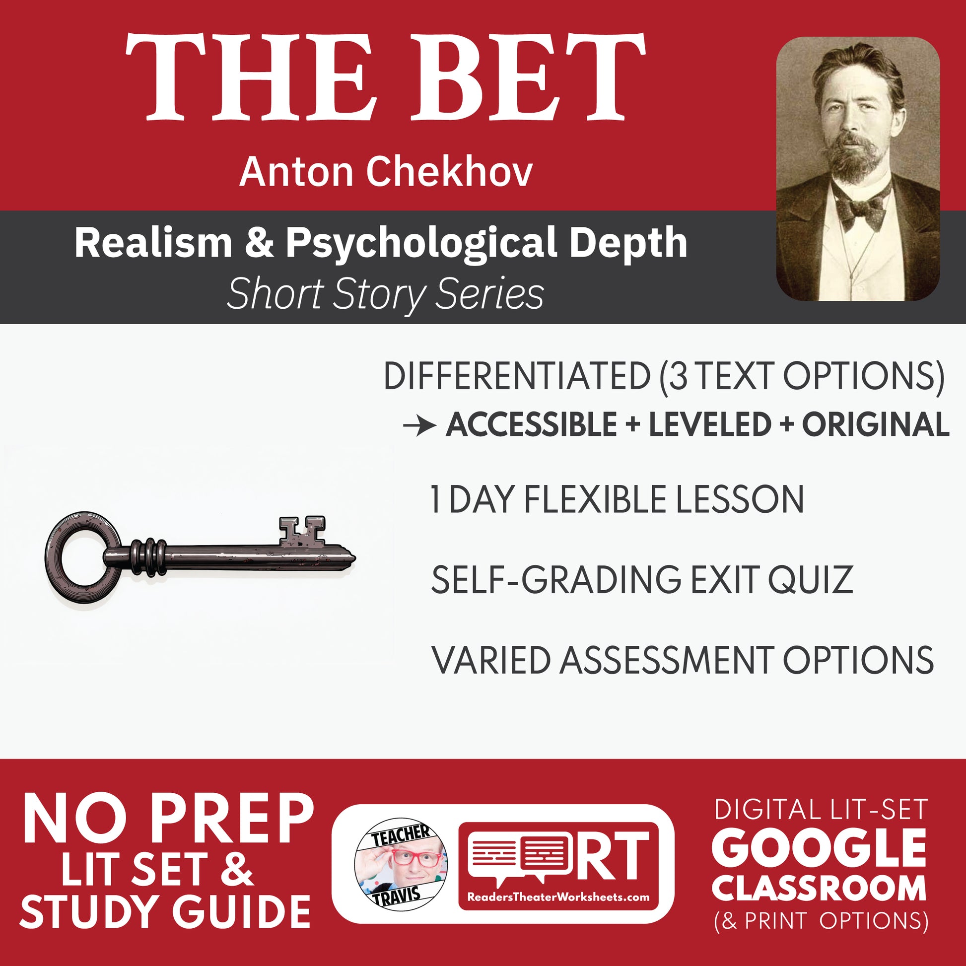 The Bet Differentiated Short Story Study Guide & Analysis | Anton Chekhov cover image