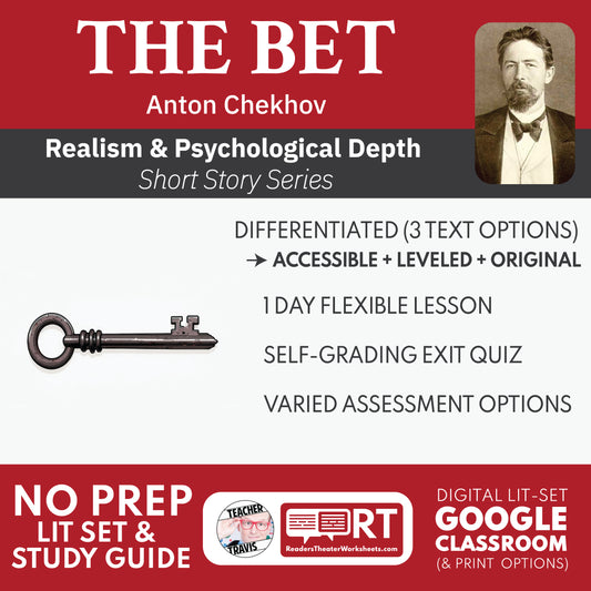 The Bet Differentiated Short Story Study Guide & Analysis | Anton Chekhov cover image