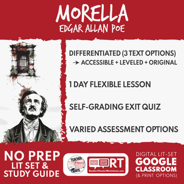 Morella Differentiated Study Guide & Analysis Questions | No Prep | Edgar Allan Poe