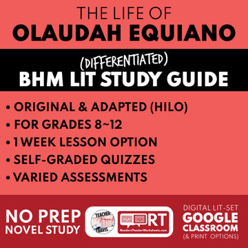 The Interesting Narrative of the Life of Olaudah Equiano Differentiated Study Guide | Black History Month for High School Students