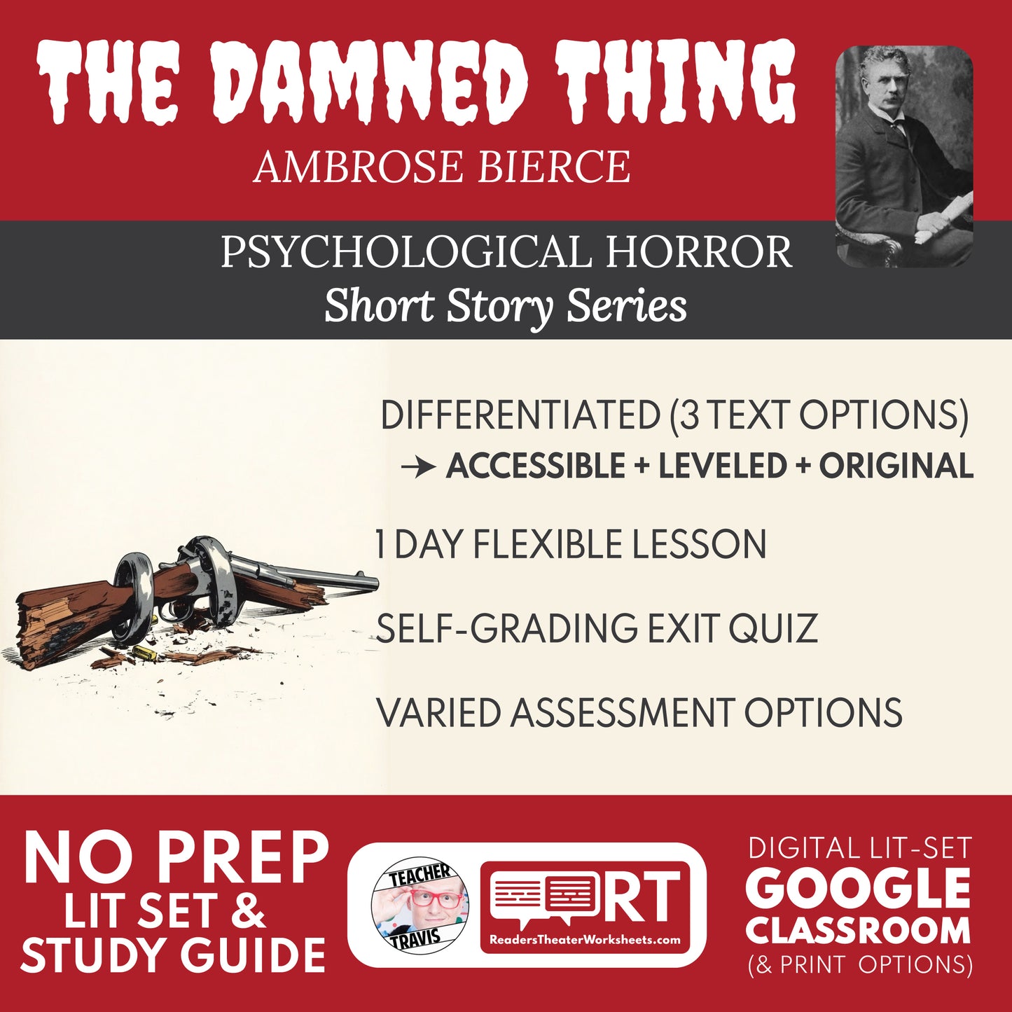 The Damned Thing Differentiated Short Story Study Guide & Analysis | Ambrose Bierce cover image