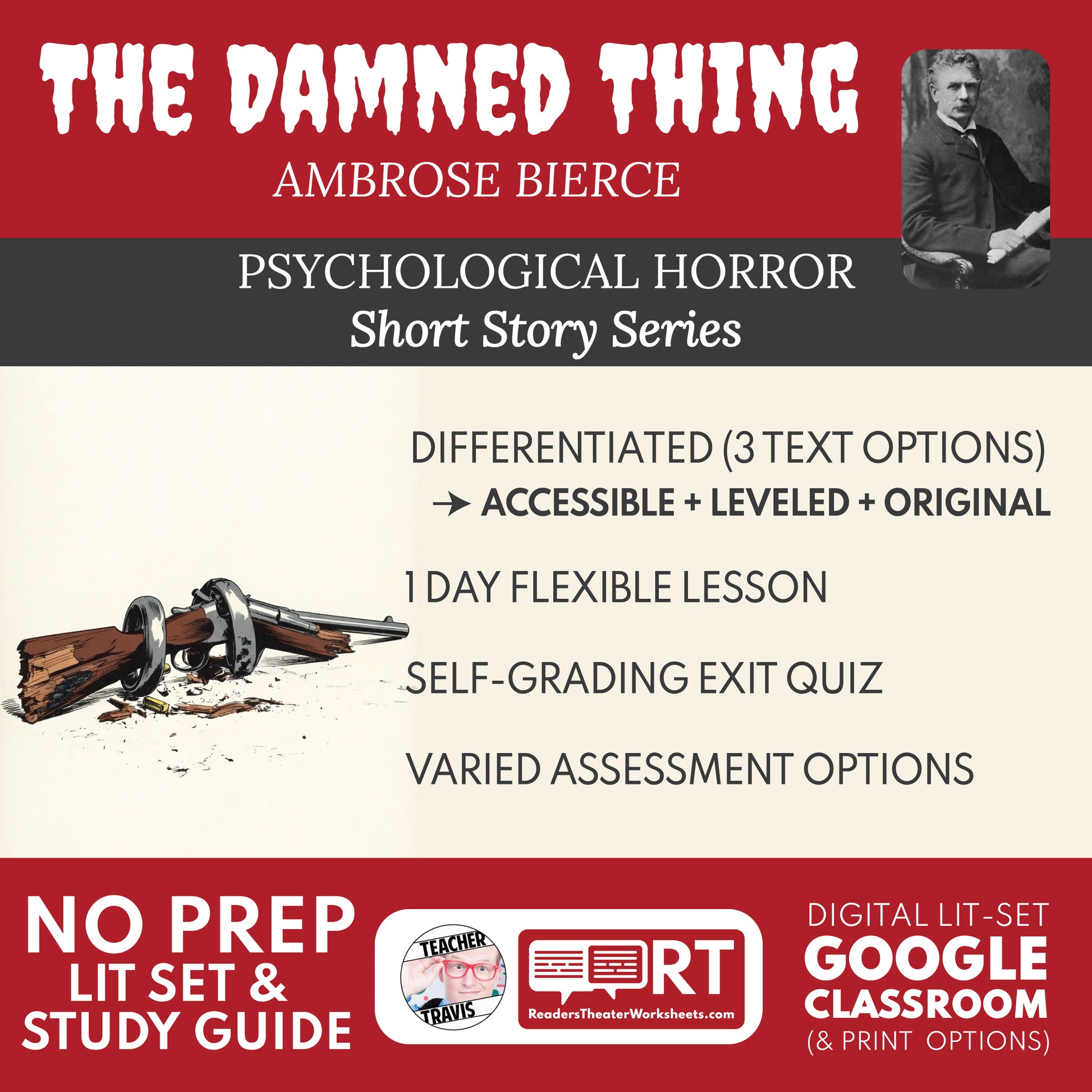 The Damned Thing Differentiated Short Story Study Guide & Analysis | Ambrose Bierce cover image