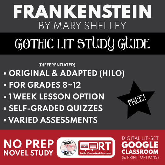 Frankenstein by Mary Shelley | Differentiated Classical Goth Lit Study Guide for Grades 9–12