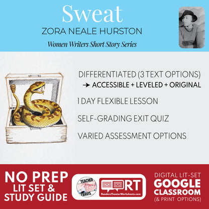 Sweat Differentiated Study Guide & Analysis Questions | No Prep | Zora Neale Hurston