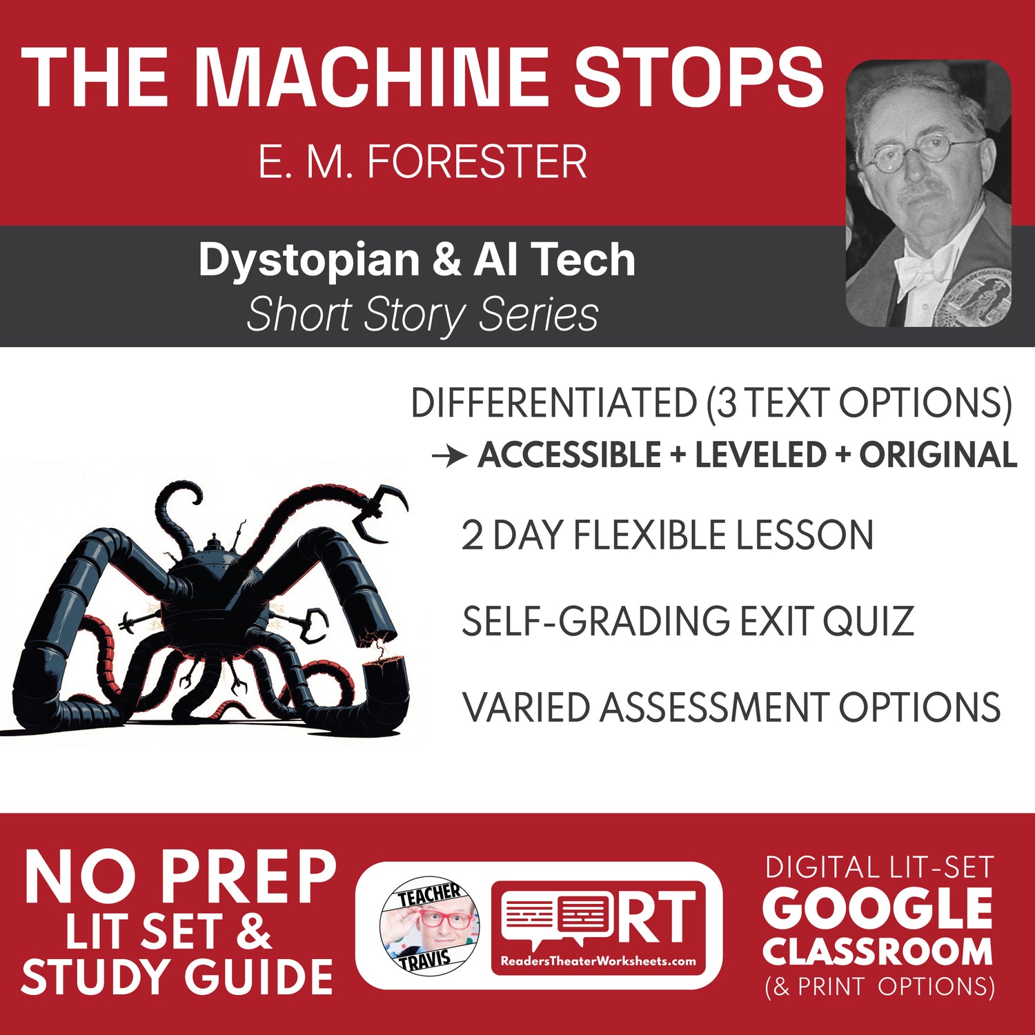The Machine Stops Differentiated Short Story Study Guide & Analysis | E. M. Forster cover image