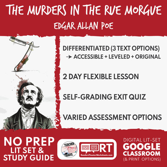 The Murders in the Rue Morgue Differentiated Study Guide & Analysis Questions | No Prep | Edgar Allan Poe cover image