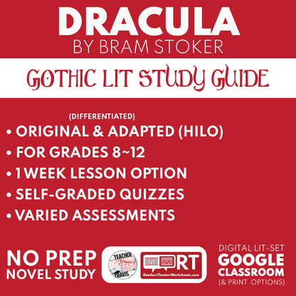 Dracula by Bram Stoker | Differentiated Classical Goth Lit Study Guide for Grades 9–12