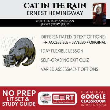 Cat in the Rain Differentiated Short Story Analysis for ELA Students | Ernest Hemingway