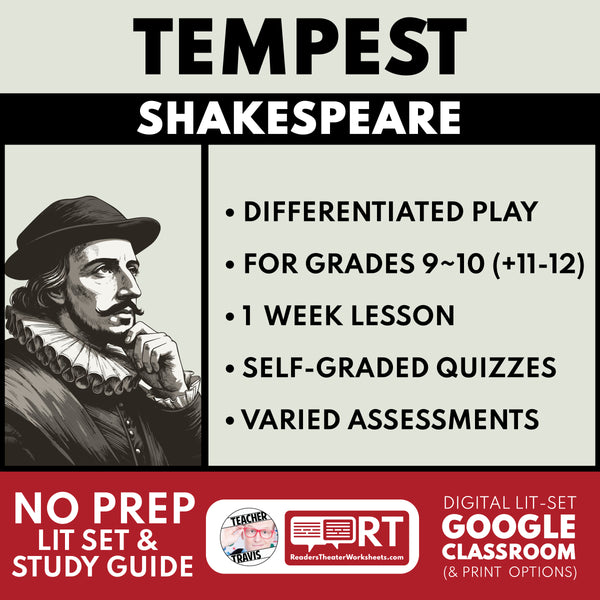 The Tempest Differentiated Study Guide & Analysis for Grades 9~12 | No ...