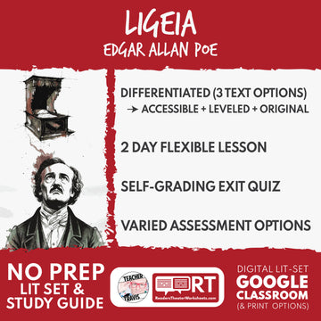 Ligeia Differentiated Study Guide & Analysis Questions | No Prep | Edgar Allan Poe