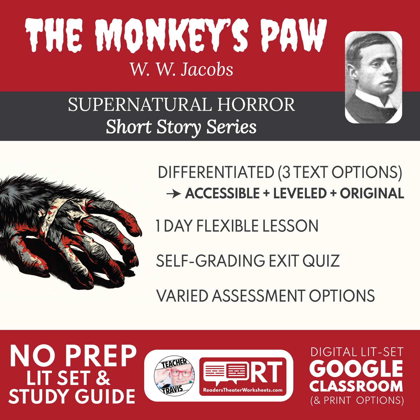 The Monkey’s Paw Differentiated Short Story Study Guide & Analysis | W. W. Jacobs cover image