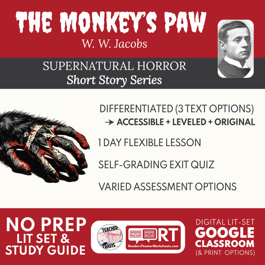 The Monkey’s Paw Differentiated Short Story Study Guide & Analysis | W. W. Jacobs cover image