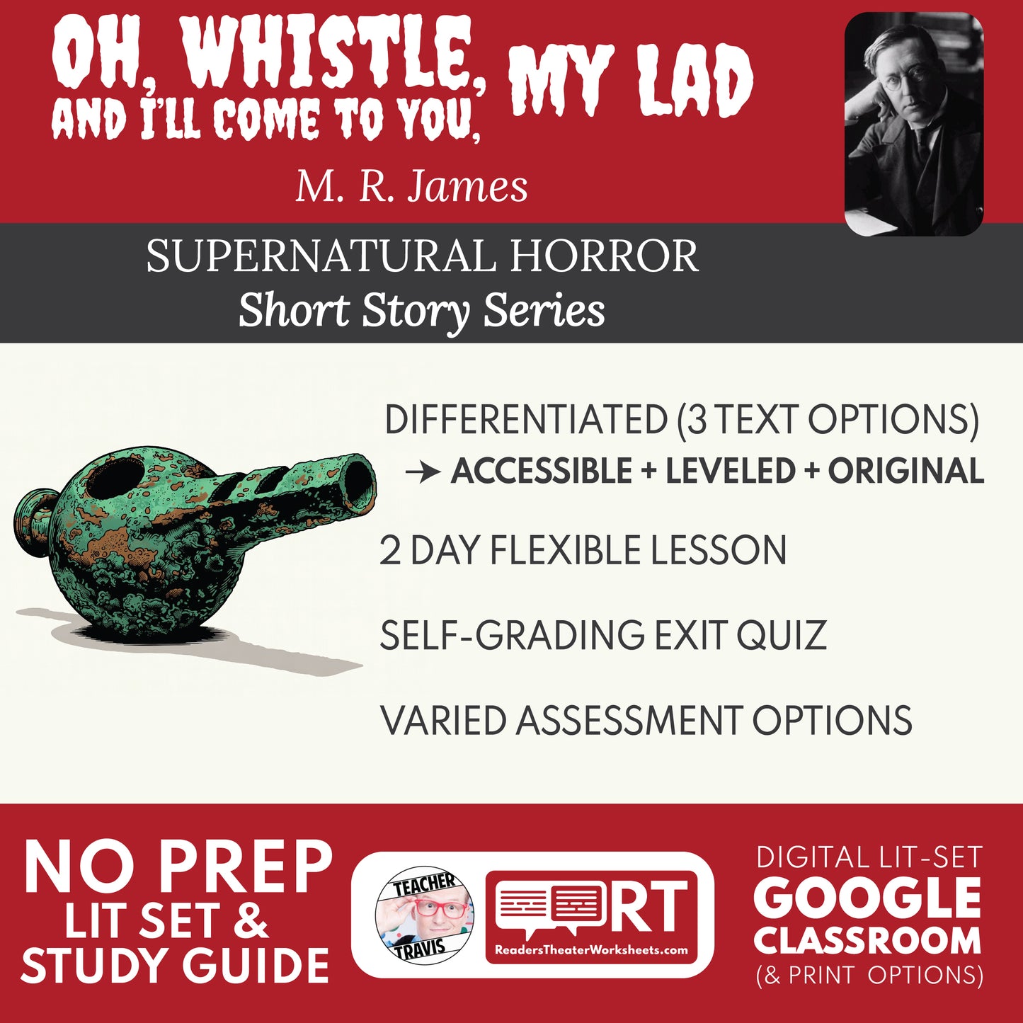 Oh, Whistle, and I’ll Come to You, My Lad Differentiated Short Story Study Guide & Analysis | M. R. James cover image