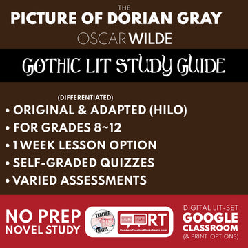 The Picture of Dorian Gray by Oscar Wilde | Differentiated Classical Goth Lit Study Guide for Grades 9–12