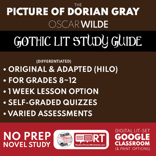 The Picture of Dorian Gray by Oscar Wilde | Differentiated Classical Goth Lit Study Guide for Grades 9–12 cover image